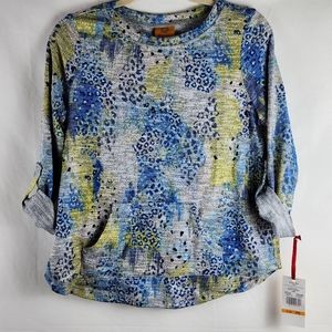 NWT! Ruby Rd Animal Print Multi-color Long Sleeve Sweater (SP)